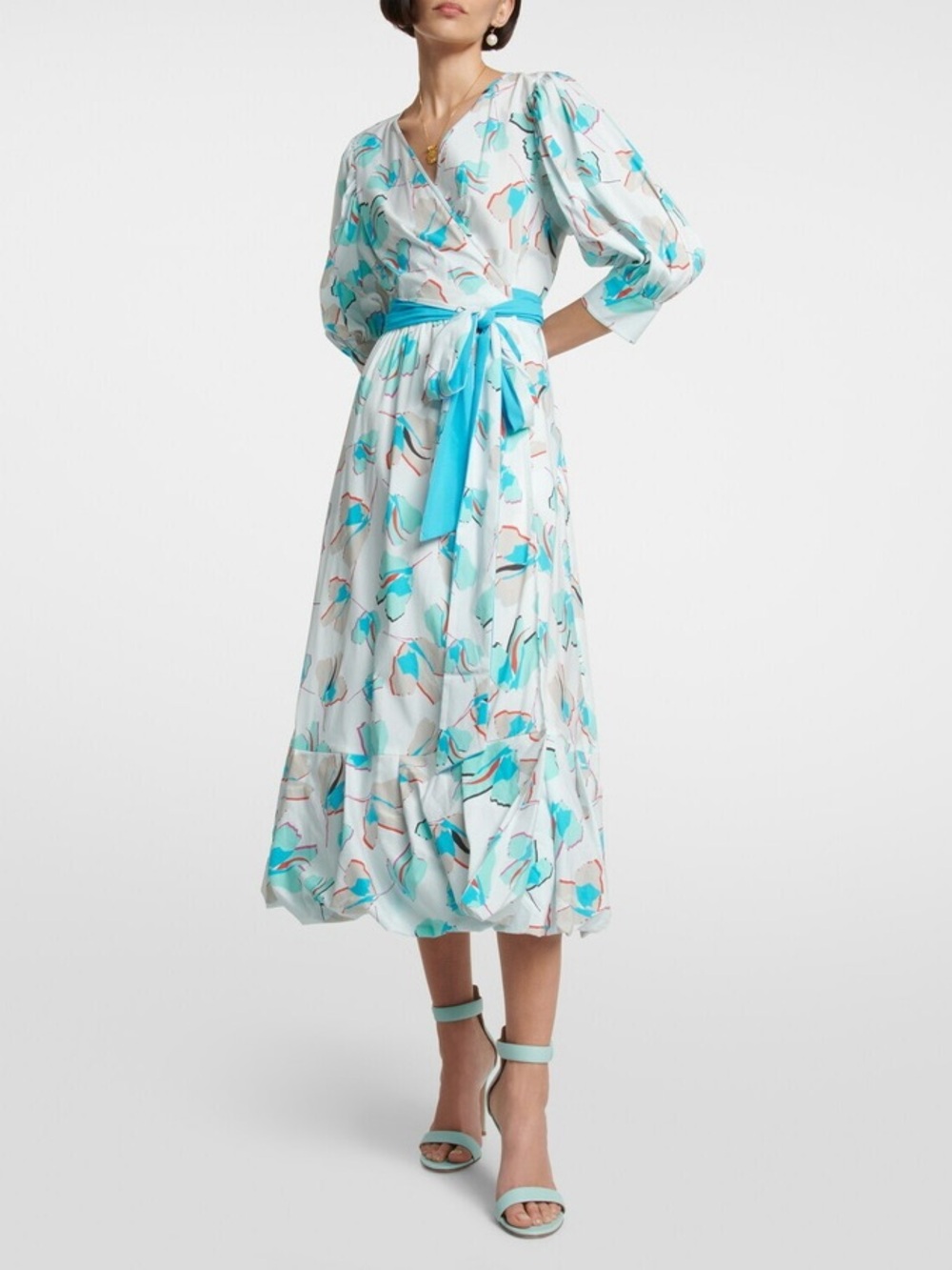 DVF Roxanna Floral Wrap Midi Dress Size 6 Pockets - Picture 15 of 16